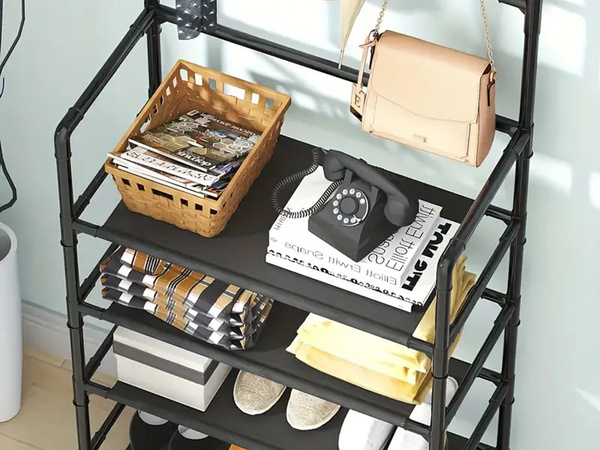 5 emeletes fém kabátállvány cipő kézitáskák loft szekrény