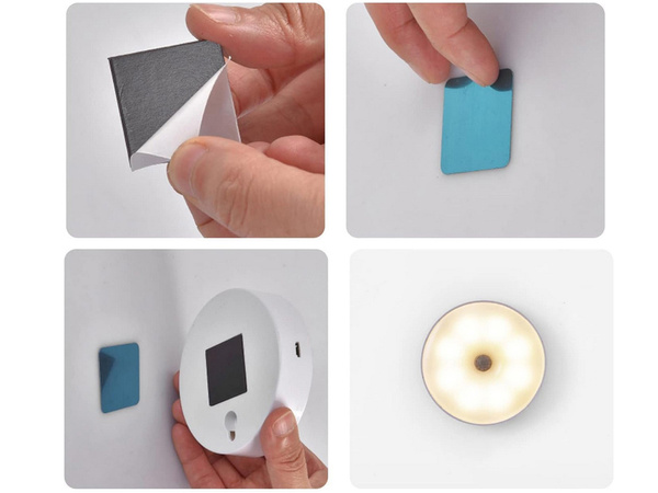 Lampara led autoadhesiva con sensor de movimiento crepusculo-amanecer luz nocturna para escaleras