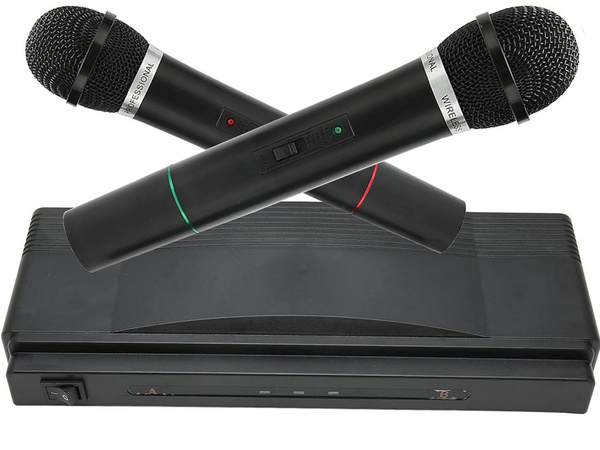 Kit karaoke 2x microphone sans fil + station
