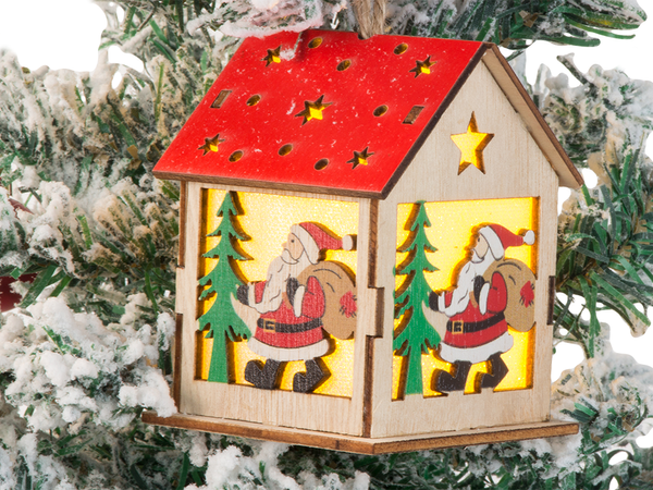 Wooden hanging christmas tree lantern lighting christmas decoration mickey