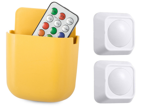 Lampka bezprzewodowa lampa nocna lampki rgb led pilot na baterie 2 sztuki