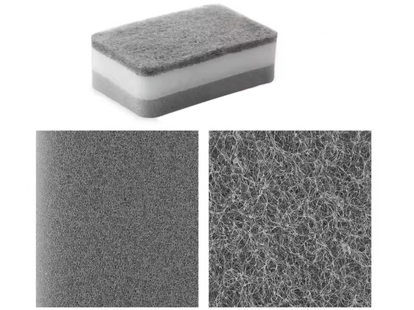 Dávkovač na tekutý prostriedok na umývanie riadu do kuchynského drezu dávkovač s hubkou