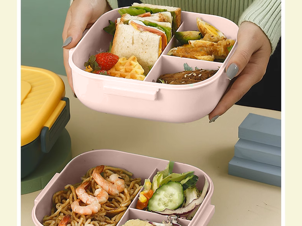 Lunchbox frühstücksbox frühstücksbehälter mit trennwänden besteck