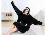 Warm sweatshirt oversize blanket xxl 2in1 thick fur soft hooded dressing gown