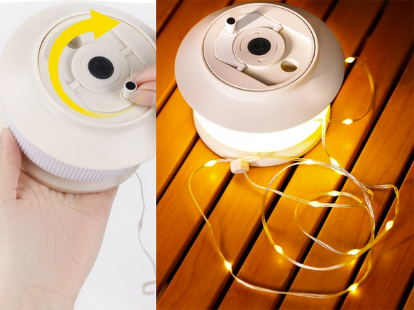Camping licht wiederaufladbare led girlande auf rolle 20m warm