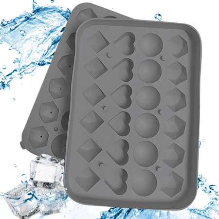 Moule à glaçons en silicone 3D en forme de cœur, boule, diamant et cube pour boissons