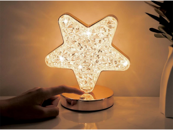 Stolová hviezda nočné svetlo kryštál led rgb usb