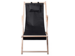 Wooden deckchair beach chairs folding garden cushion beach chair