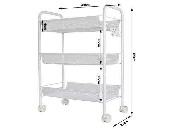 Bathroom shelf kitchen cabinet on wheels metal rack three levels 3