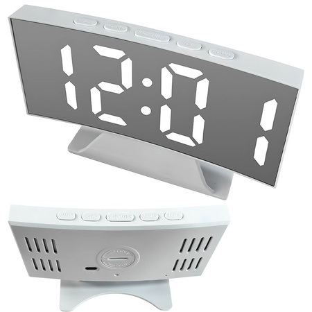 Horloge électronique numérique led réveil thermomètre miroir sur pied usb mémoire