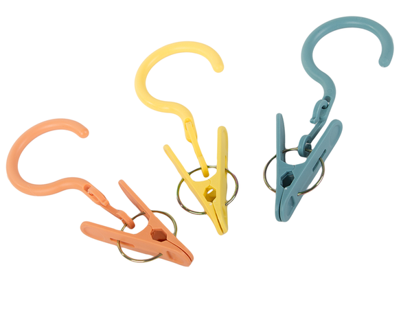 Clip with hook set of 3 pieces laundry drying clip