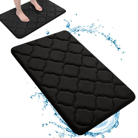 Badteppich schwarz weich wasserabsorbierend antirutsch memory foam