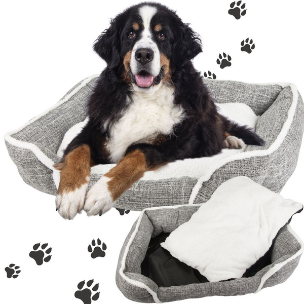 Hundebett weiches bequemes flauschiges bett mit kissen grösse xl