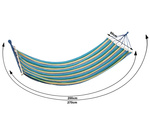 Hamac de jardin renforcé balançoire à bascule en bois coloré et rayé 200 x 80
