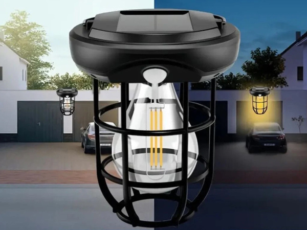 Saules lampa ar krēslas kustības sensoru 3 režīmi 3 led 1800lm ūdensizturīgs