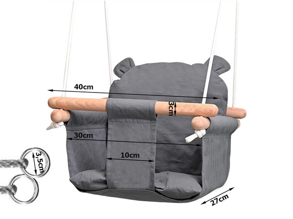 Baby swing wooden bucket swing soft material rocker