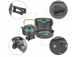 Camping cookware set kemping kettle frying pan 18in1