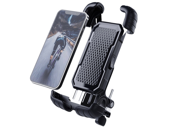 Anti-shock bicycle handlebar phone holder