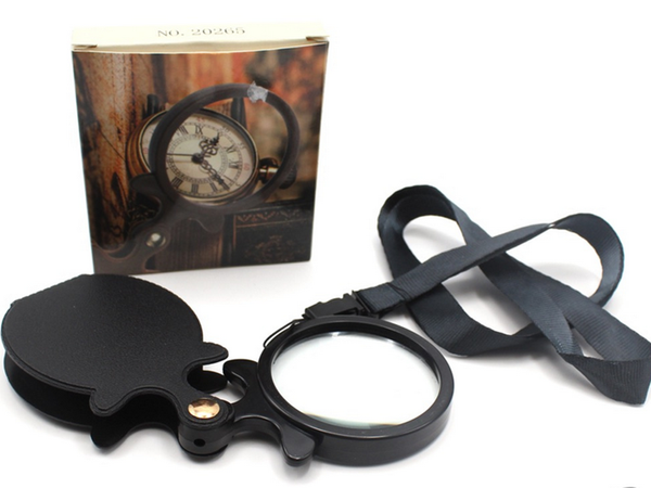 Folding magnifying glass pocket mini case lanyard