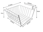 Cesta colgante bajo estante cesta metálica organizador cesta cocina blanco