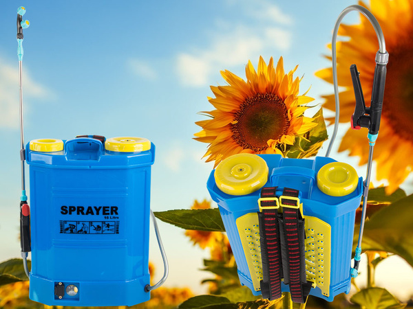 PULVÉRISATEUR À PRESSION À DOS AVEC BATTERIE, LONGUE LANCE DE JARDIN 16L