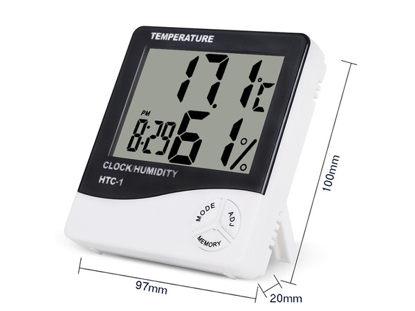 Termometr elektroniczny lcd wew. Zegar data alarm