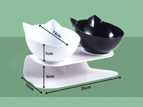 Miska podwójna dla psa kota plastikowa miski komplet na karmę wodę 2x400ml