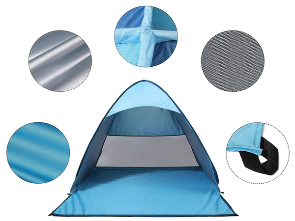 Beach tent self folding uv protective family bag set