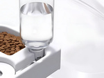 2in1 dubultā barības un ūdens bļoda ar 500 ml tvertni sunim un kaķim