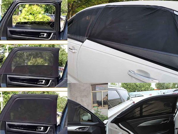 Rear window mosquito net for car black 2pcs