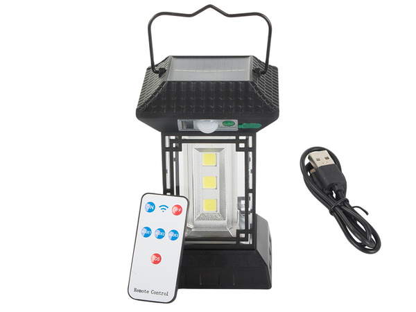 Lampara solar con sensor de movimiento crepuscular 5 modos 60 led cob con mando a distancia