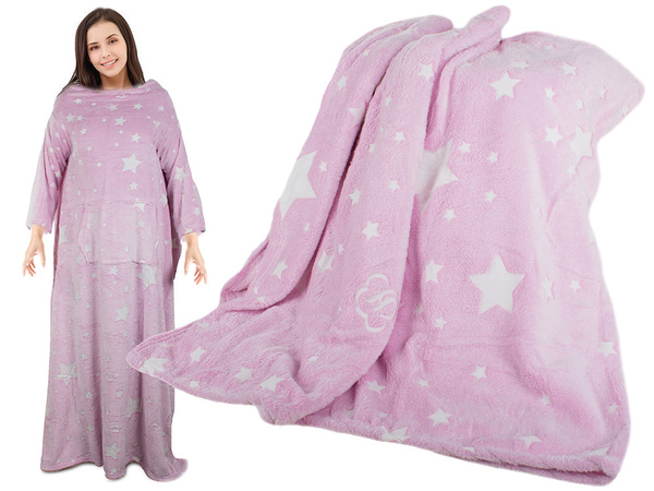 Pătură cu mâneci fleece cald sweatshirt halat neon