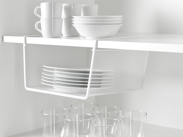 METAL BASKET SUSPENDED KITCHEN SHELF HANGING SHELF ORGANISER