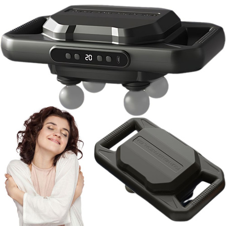 Puissant masseur corporel 4 têtes 20 niveaux de puissance + 6 modes de pulsation usb