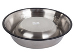 Metal bowl for dog cat silver on rubber 1.3l