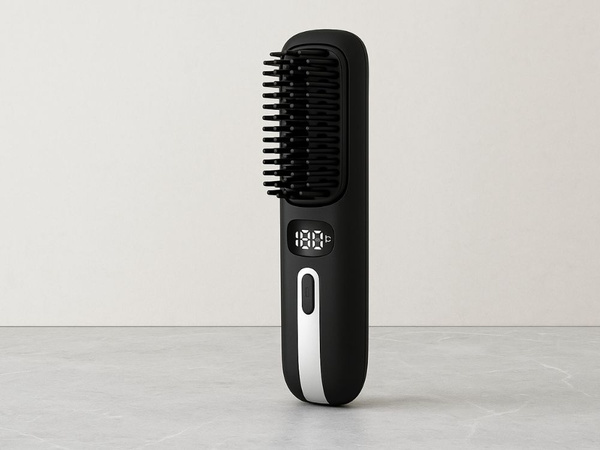 Brosse à cheveux électrique ionique avec led et réglage de la température