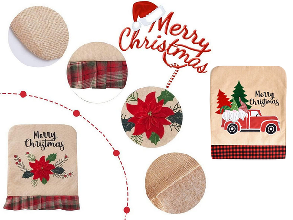 Funda para respaldo de silla decoración navideña decoración navideña