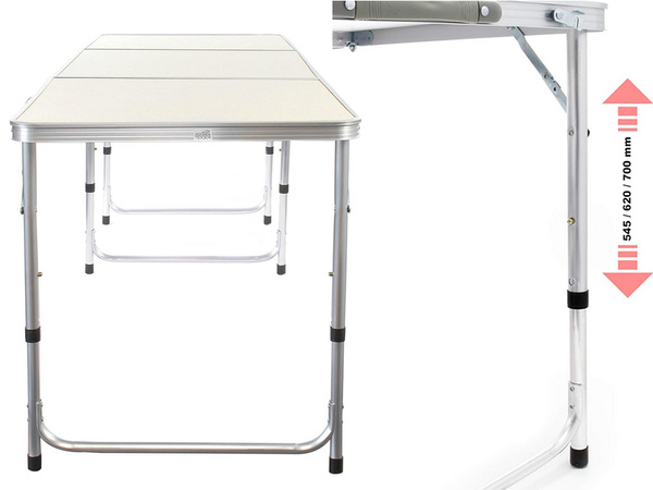 Folding travel table camping garden table large 180x60 suitcase