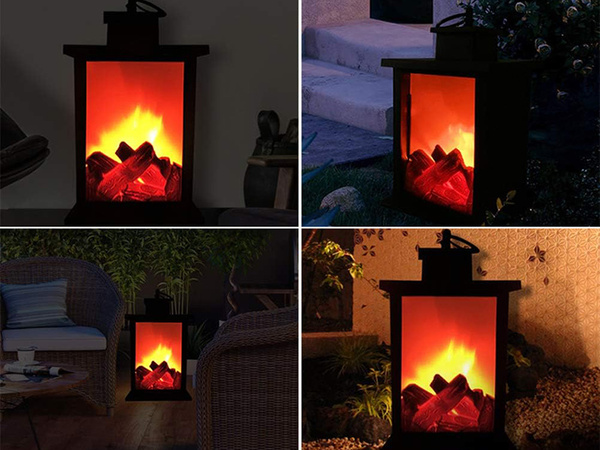 Laterne dekorative led kamin bewegliche flamme lampe elektrische batterien