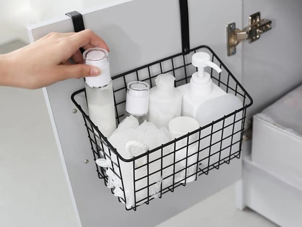 Panier métal organisateur de porte étagère de cuisine suspendue