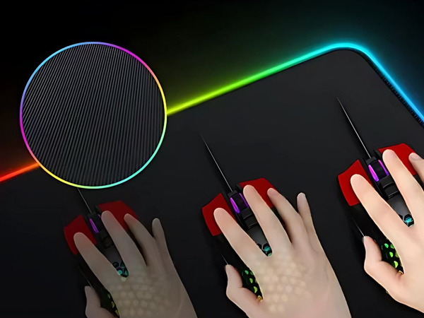 Spēļu spilventiņš ar apgaismojumu rgb xxl 90x40 zem peles tastatūras usb