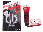 Ensemble fausses dents+ sang halloween vampire dracula crocs sang en tube