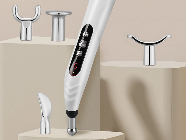 Acupuncture massager pen electrostimulator 5 tips lcd set