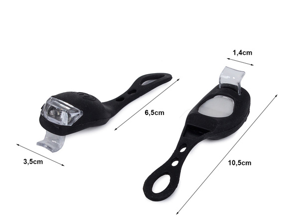 Bike light 2 led-uri front light 2pcs silicone water resistant