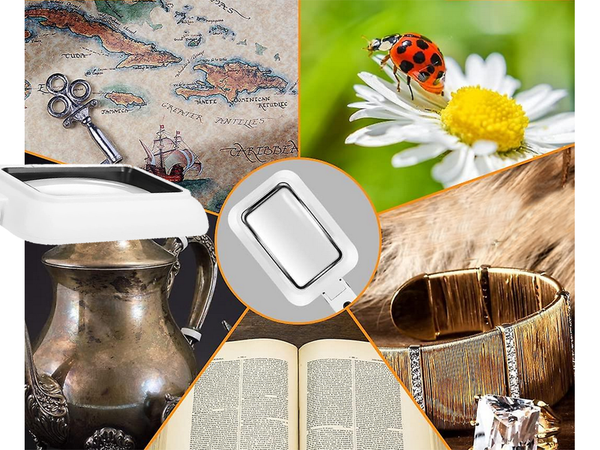 Jeweller's desk magnifier large 3x 18 led foldable