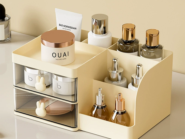 Desk organiser tray shelves for cosmetics small items drawers cabinet