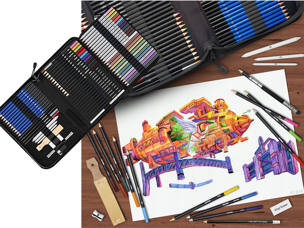 Set de dibujo para colorear profesional artístico 74el