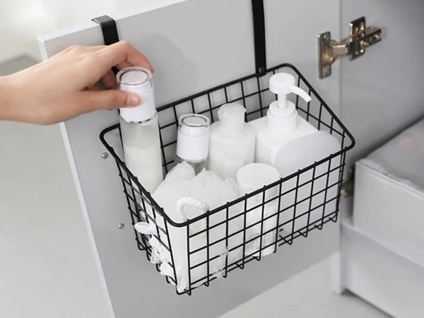 Basket metal door-hung organiser kitchen hanging shelf