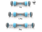Fitness dumbbells adjustable 2 x 2 kg set of 2 pieces adjustable weight