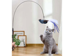 Juguete interactivo varilla gato con ventosa pajarito movible